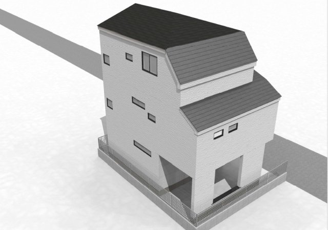 北区赤羽三丁目 建築条件なし所有権土地外観パース