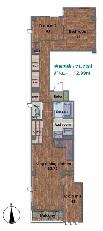 アリビオヴェール 302間取り