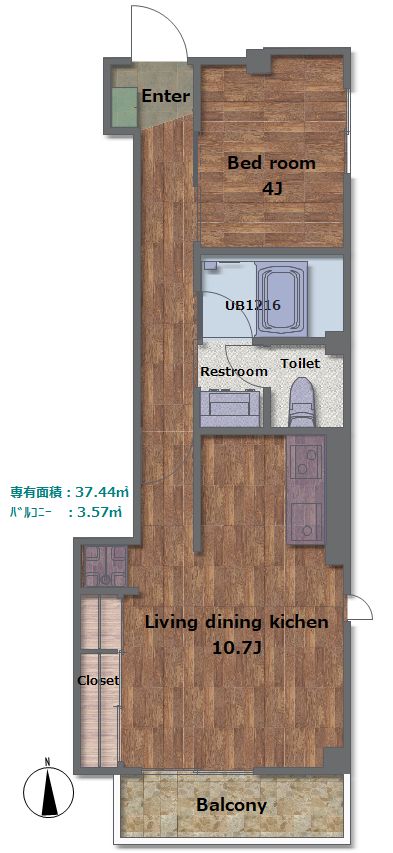 アリビオヴェール 401間取り