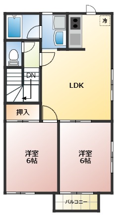 シャン・ルテ Ⅰ202間取り