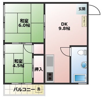 ルシエール東村山 202間取り