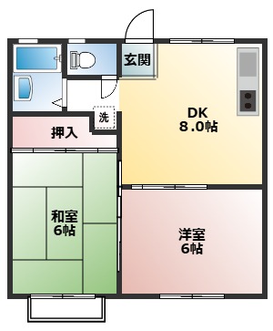 梨の木ハイツ B201間取り