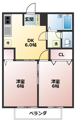 コーポラス曙 B203間取り