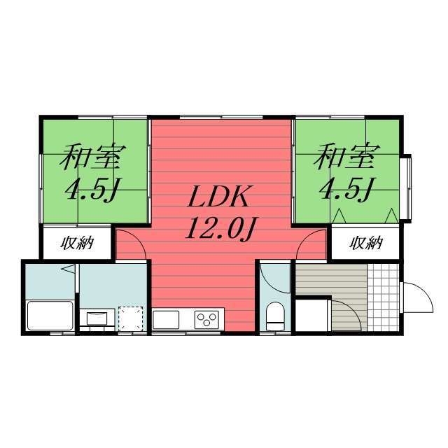 いすみ市桑田貸家 1階間取り