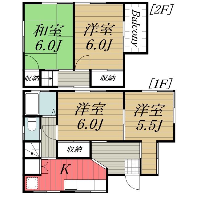 三角町Ⅲ戸建 1間取り