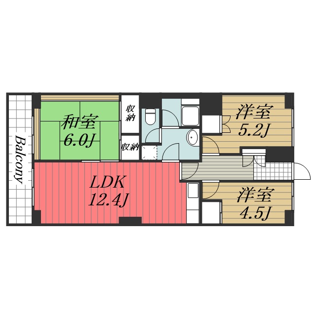 東千葉ハイツ壱号棟 7階間取り