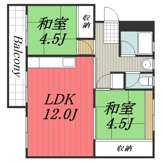 幸町東住宅　18号棟 403間取り