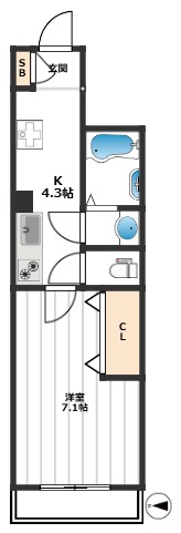 Bel Canto区役所前 2階間取り