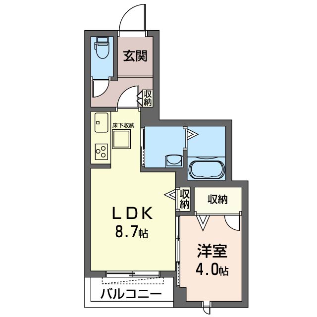 ウェストヒルズ 1階間取り