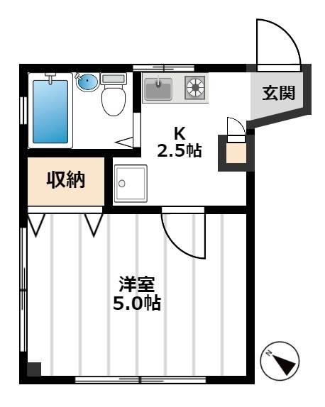 滝沢コーポ 2階間取り