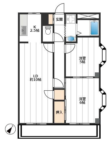 第五志伊ビル 2階間取り