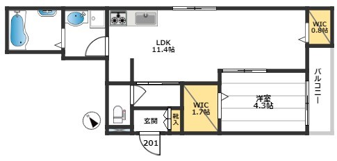 プラム城山 2階間取り