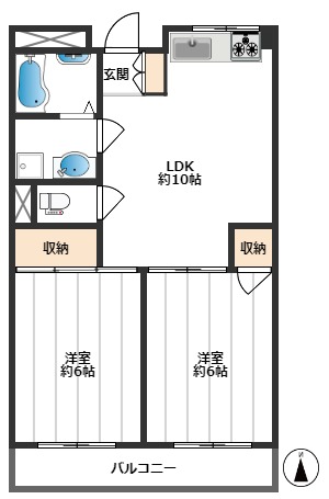 パレスモトハシ 3階間取り