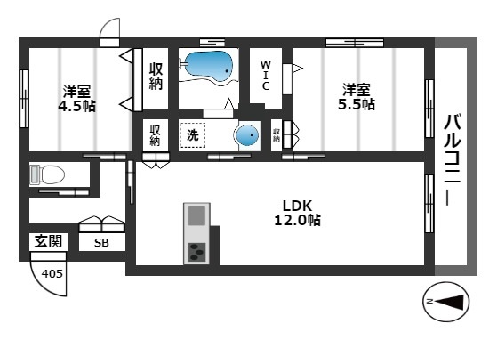 橘RESIDENCE 4階間取り