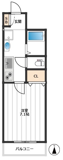 アクシス大山 1階間取り