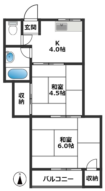 メリーハイツ 102間取り
