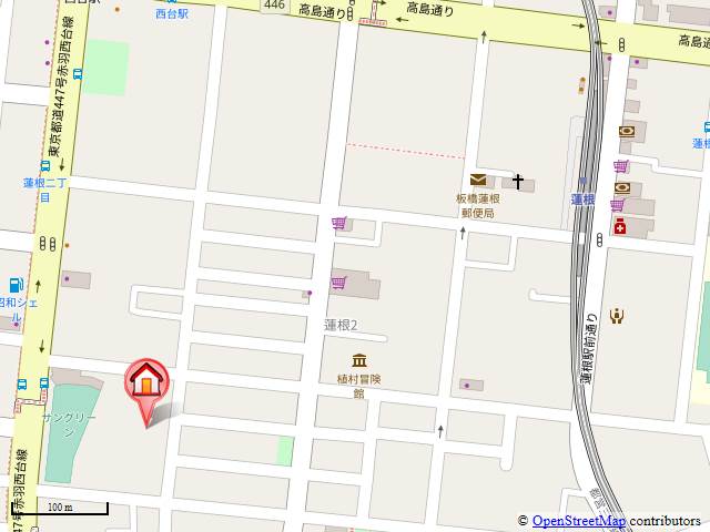 スカイピア蓮根 2階地図