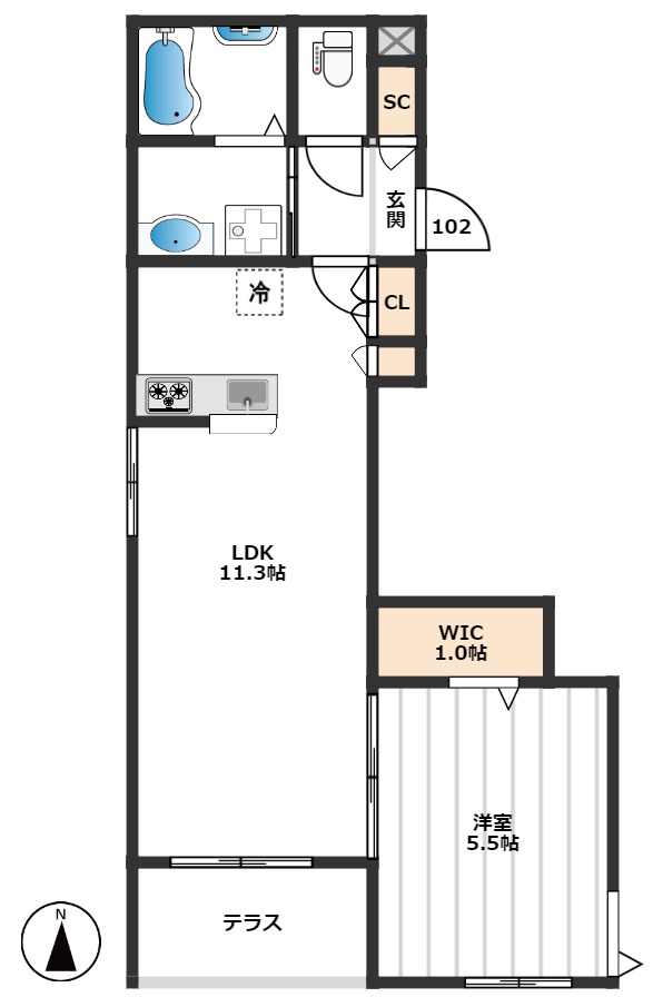 グランディール大谷口 1階間取り
