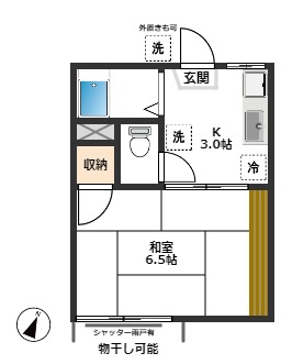 コーポツカハラ 1階間取り