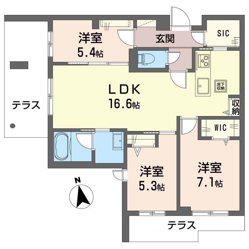 グランド　ヒルズ 1階間取り