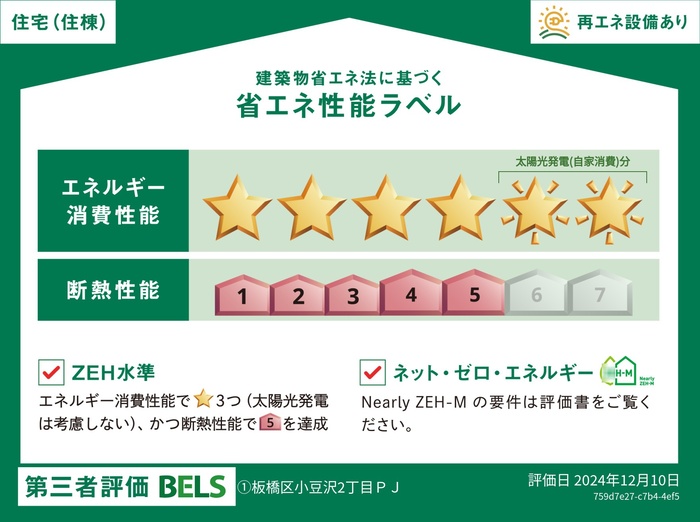 東京都板橋区小豆沢2丁目 3階省エネ性能ラベル