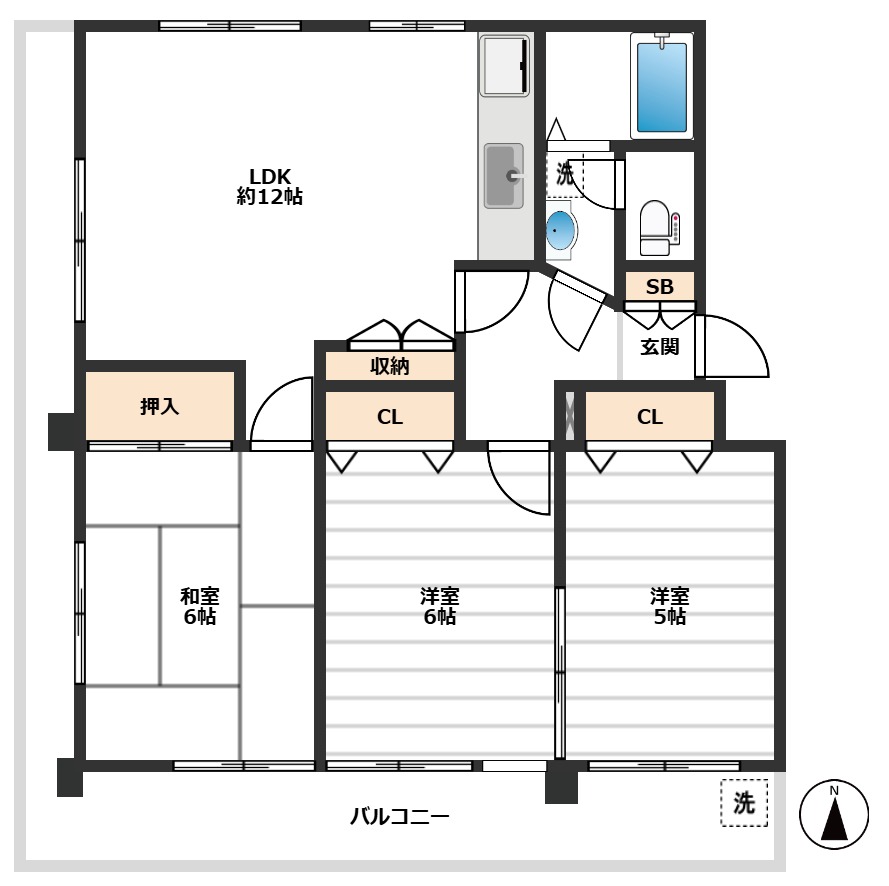 グランシャトウ本館 5階間取り