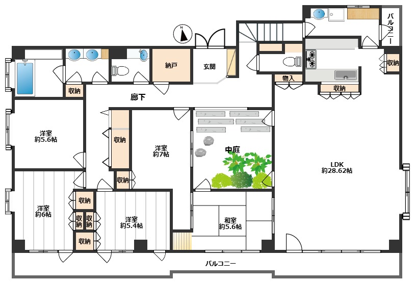 パレス桜 801間取り
