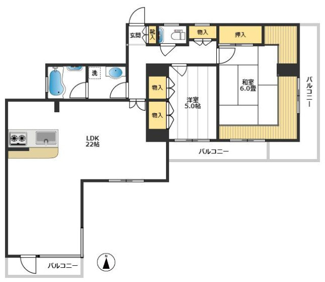 シティヴィラ本町 7階間取り