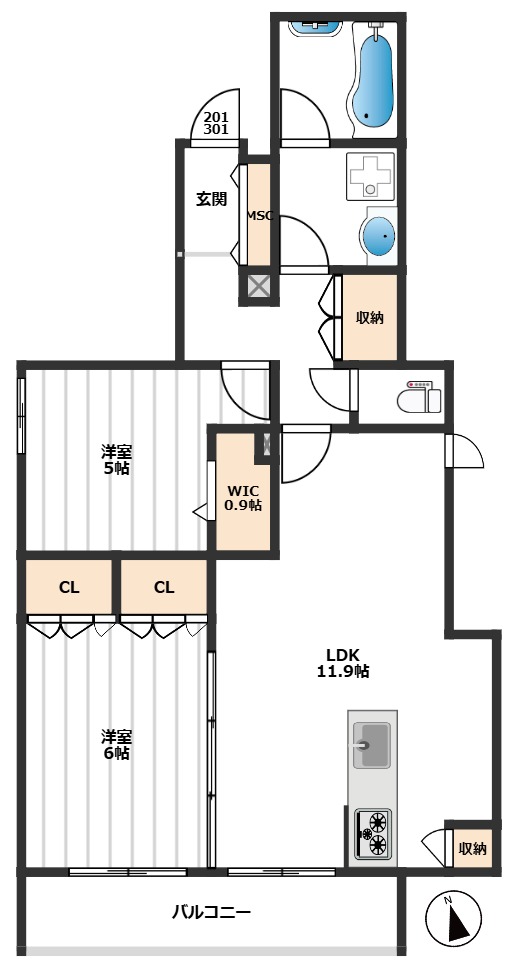 （仮称）高松１丁目メゾン 301間取り