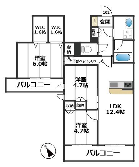 (仮称)舟渡1丁目メゾン 1階間取り