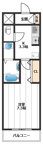 ヴィラ・クローネⅡ 2階間取り