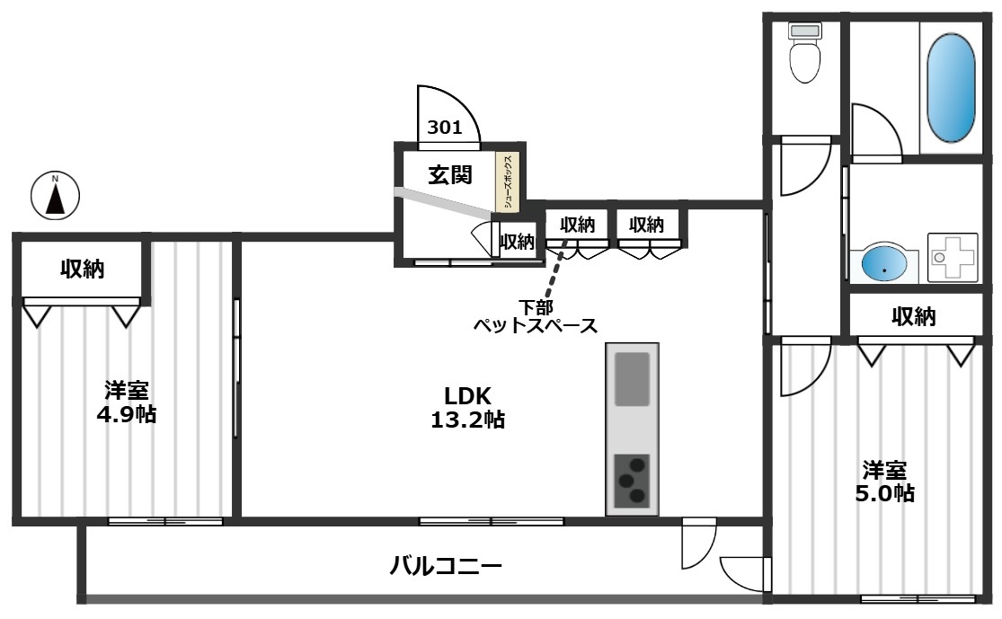 （仮称）大山西町メゾン 301間取り