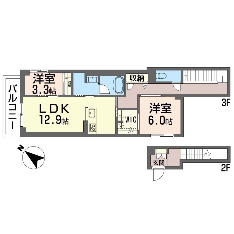 セルディーナ 2-3階間取り