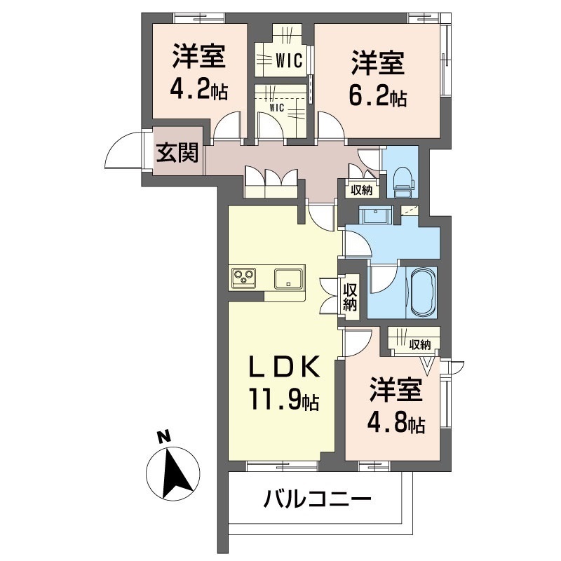 メゾン　グレイス 3階間取り
