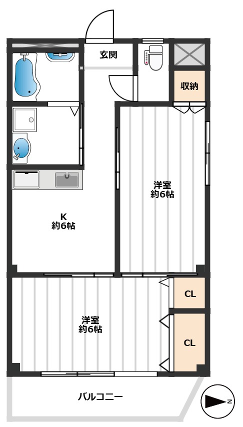 仲町ハイツ 1階間取り