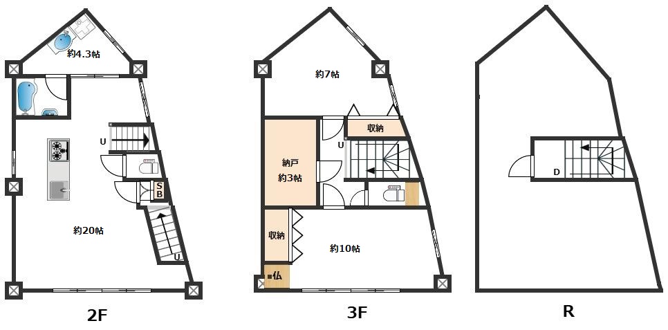 カトレアビル 2-3階間取り