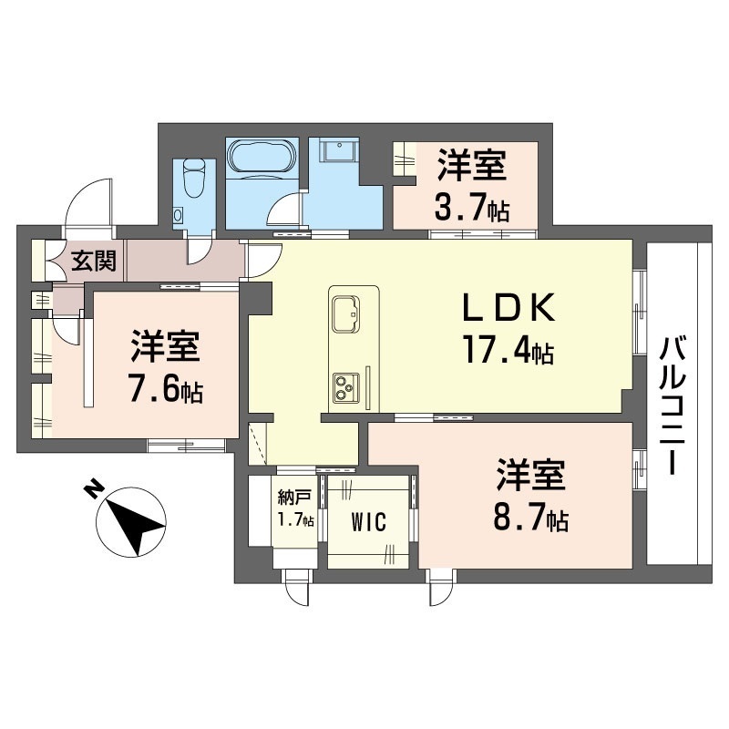 プルネ　メゾン 202間取り
