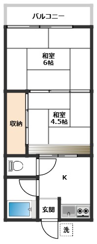 塚田コ－ポ 2階間取り