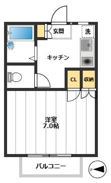 橋爪ハイツ第二 1階間取り