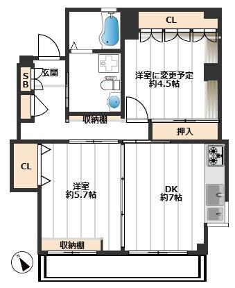 コーポ大友 2階間取り
