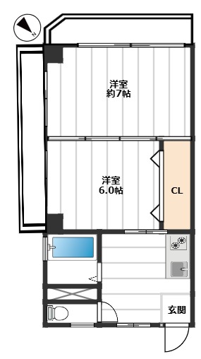 前野コーポ　 101間取り