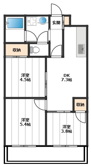 ヒルサイド中台 2階間取り