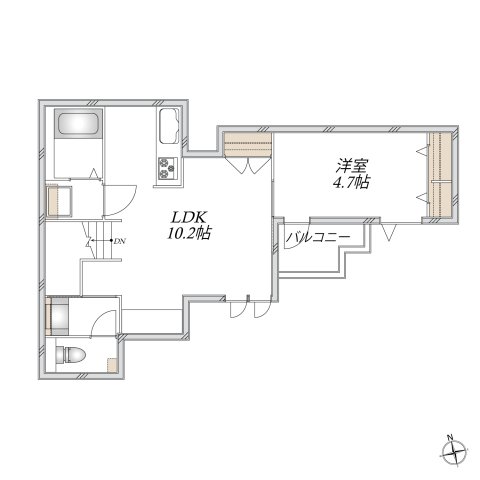（仮称）宮本町メゾン 2階間取り