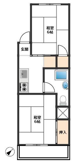 高島平第二ローヤルコーポ 5階間取り