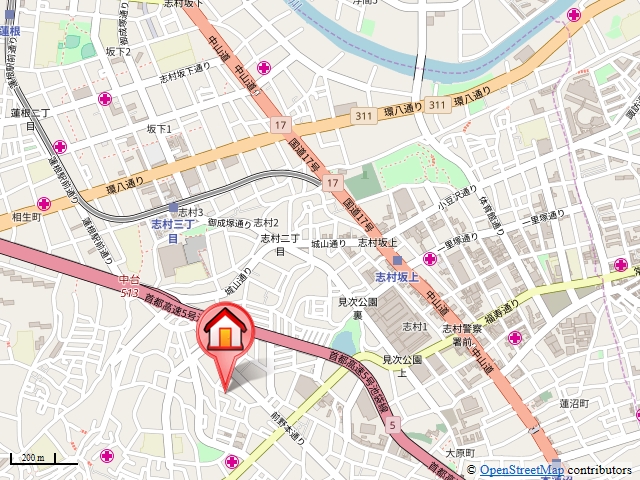 ＳＫヒルズⅡ 1階地図