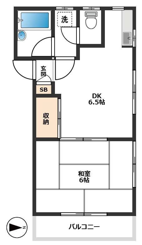 メゾン岩田 1階間取り