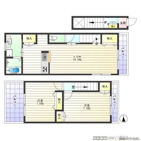 belle neige 1-3階間取り