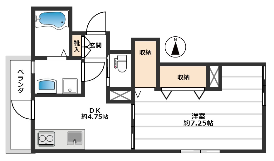 ポルテ見次 1階間取り