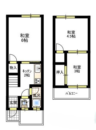 霞ヶ丘２丁目貸家A間取り
