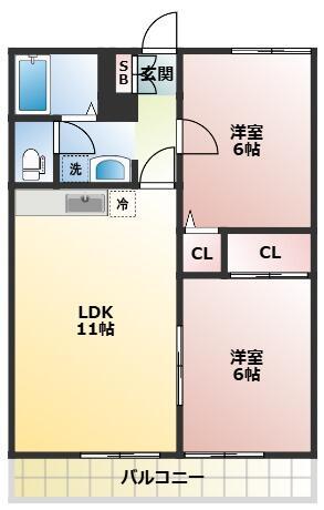 タウンコート久慈 102間取り